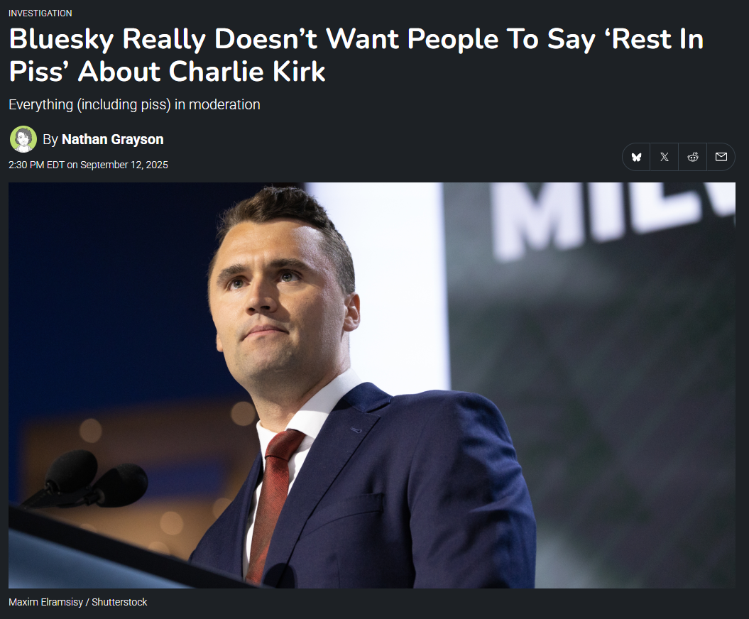 Bluesky Posters Banned in “Pissgate” Over Charlie Kirk Death